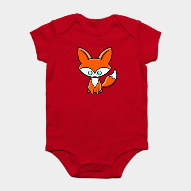 Cute Fox Baby Bodysuit by RD Doodles